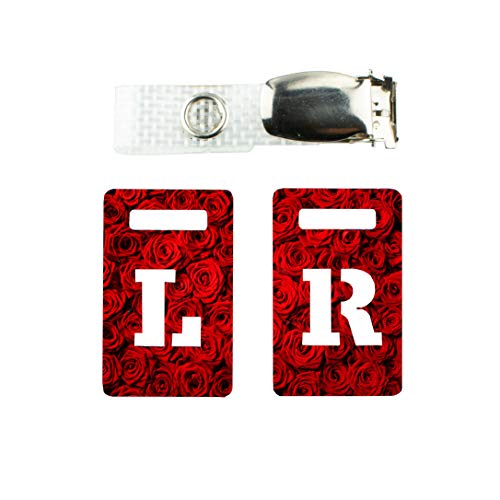 Marcadores de rayos X con correa de mano para radiografía, marcadores radiopacos L y R para radiógrafo, con diseño floral de rosas rojas con broches de metal Cover