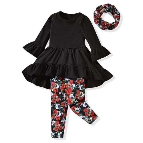 Image of fioukiay 6 Years Girl Fall Clothes Toddler Girl Winter Clothing Sets Little Kids Boutique Clothes