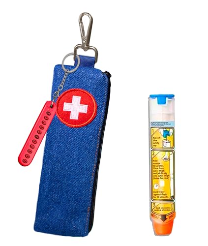 GZFQJJ 1 Pack Epipen Case, Suitable for 1 EpiPen Allergy Medicine Essentials(Blue)