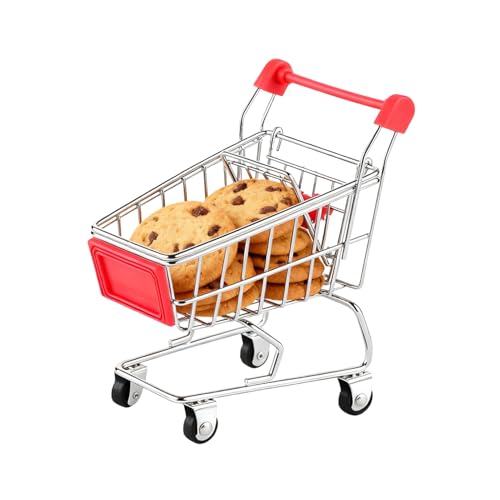 Fyrdyn Carrito De La Compra En Miniatura | Decoración para Casa De Muñecas - Carrito De Compras para Supermercado | para Niños Niñas Coleccionistas Jardines de Juego de Simulación Modelismo