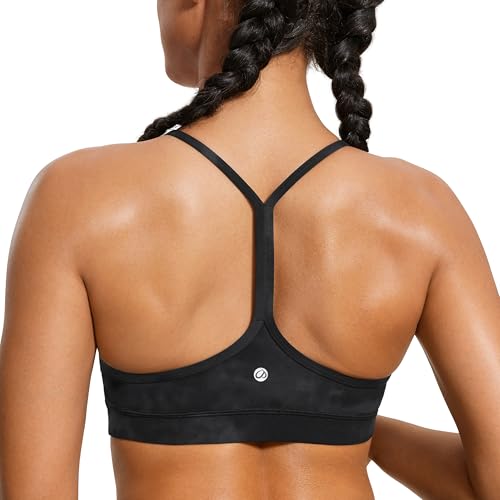 Image of CRZ YOGA Butterluxe Y Back Sports Bras | Light Support, Removable Pads, Yoga, Extremely Soft, Scoop Neck, Spaghetti Strap, for Women