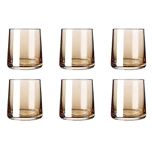 Set de 6 vasos de vidrio color marrón y gris 9 oz