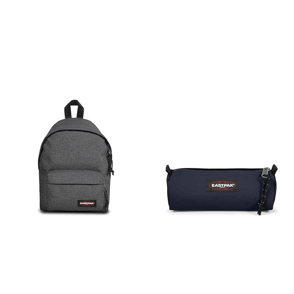 EASTPAK ORBIT XS Sac à Dos Mini, 27 L - Black Denim (Gris) & BENCHMARK SINGLE Trousse, 27 L - Ultra Marine (Bleu)