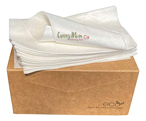CannyMum, Pañales de bambú para pañales, toallitas de bebé, paquete XL, 200 hojas, sin productos químicos, biodegradables, compostables, sin plástico