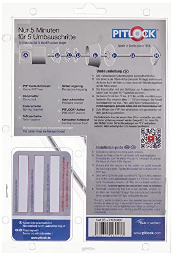 Pit Lock brochette Ensemble 2 pièces antivol pour axe de roue vélo - 2