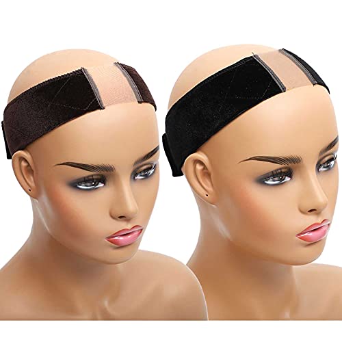 10 Pcs Brown and 10 Pcs Black Wig Grip Headband for women