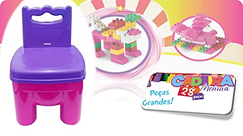 Cadeira Educativa com Blocos de Montar Menina - World Blocks