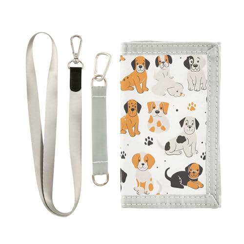 ALAZA Kids Wallets for Boys Girls Toddler Trifold Wallet Children Small Dogs Paws with Zipper Coin Pocket