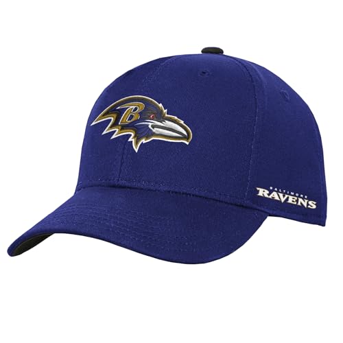 NFL Kids Youth 8-20 Official Primary Logo Wordmark Adjustable Snapback Hat Cap One Size (US Alpha One Size Baltimore Ravens - Purple)