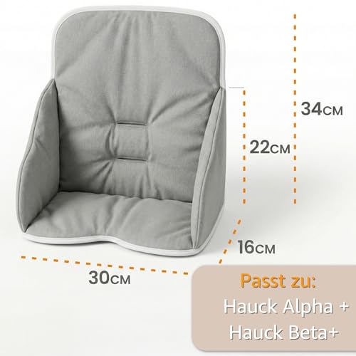 Sitzverkleinerer für Hochstuhl Baby Sitzkissen Stuhl - Kinder Sitzauflage für Hauck und Stokke Kinderhochstuhl High Chair Cover für Kinderstuhl Babystuhl und Hochstühle Beige mit Weiß Sternen