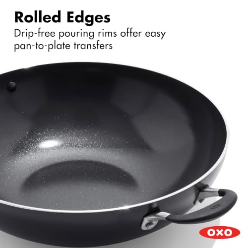 Image of OXO 14 inch Non-Stick Every Day Wok Pan, BPA-Free Silicone Handle, Stir-Fry Skillet, Dishwasher & Oven Safe, Black