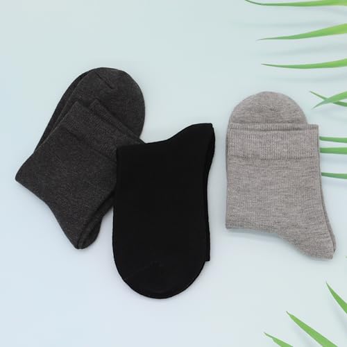 Image of Womens Viscose Bamboo Crew Socks Thin Casual Ultra Soft Colorful Above Ankle Socks Breathable Comfortable 3 /6 Pairs