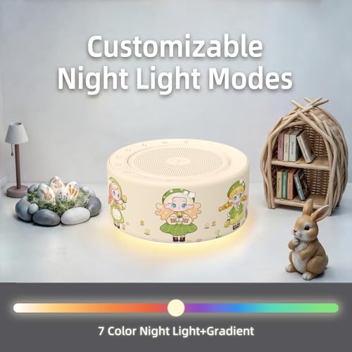 Image of Kipcush White Noise Machine for Baby & Adults, Sleep Sound Machine with 30 Soothing Sounds, 8-Color Night Light, Memory Function, White Noise for Sleeping, Nursery, Office, Travel, Relaxation