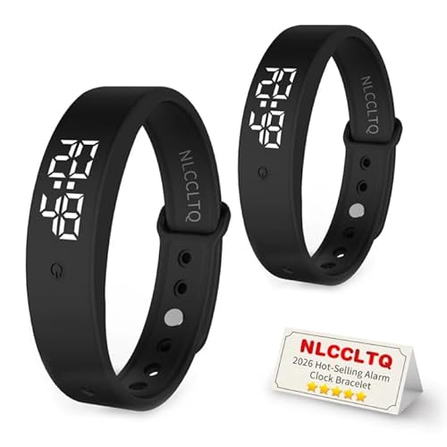 2PCS Vibrating Alarm Clock for Heavy Sleepers Kids Digital Watch with Timer Potty Training Deaf