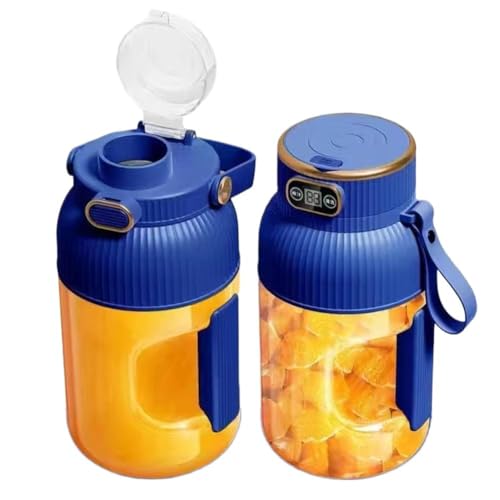 BaYuYPOO Copa del exprimidor, multifuncional portátil exprimidor taza con pantalla digital, frutas mezcladores exprimidores exprimidor eléctrico, batidos y batidos, inalámbrico portátil licuadora