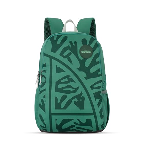 Image of American Tourister Max 3.0 | 29 Ltrs | 2 Compartments | Bottle Pocket | Ergonomic Padded Back Panel & Shoulder Straps | School Backpack for Boys & Girls | 1 Year International Warranty | Green