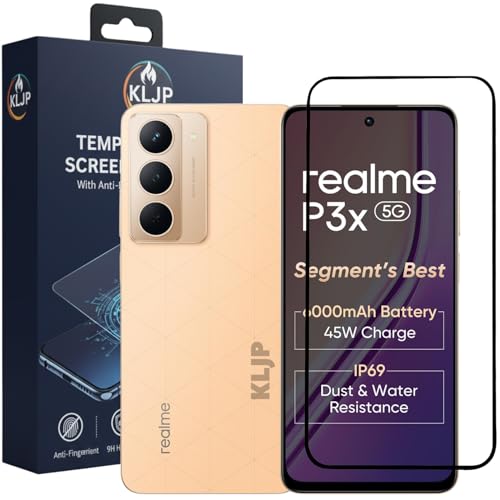 Image of Military-Grade Gorilla Tempered Glass For REALME P3X With Installation Kit | Edge to Edge Coverage | Black
