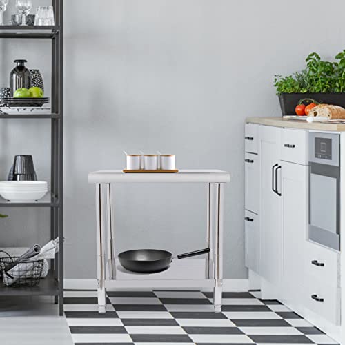 Table de préparation alimentaire robuste en acier inoxydable pour restaurant