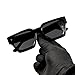 Thick Chunky Square Frame Shades for Men Women Retro Rectangle UV Protection Trendy Unisex Hip Hop Y2K Simple Designer Sunglasses Fashion Dark Black Sunglasses