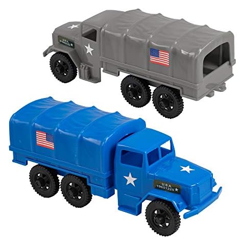 TimMee Combat Convoy Trucks - Plastic Army Men M34 Deuce & a Half Cargo Vehicles Cover