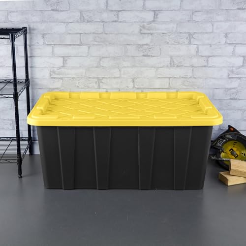 Sterilite 4-Pack Industrial Tote, Plastic Storage Container Bins with Lids, 38 Gallon - Heavy-Duty Organizing Containers for Closet, Bathroom, and Office - Image 6