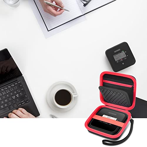Image of Hard Travel Router Case for NETGEAR Nighthawk M7 M5 M6 Pro 5G Mobile Hotspot with WiFi 6 (MR5200, MR5100) / M1 Mobile Hotspot 4G LTE Router MR1100 (Box Only)- Red Zipper