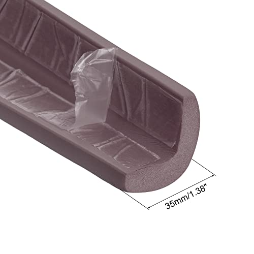 Image of uxcell Corner Guards Edge Protectors 6.56ft(2M), Foam Safety Bumper L Shape for Furniture Corner Table Edge Guard, Brown