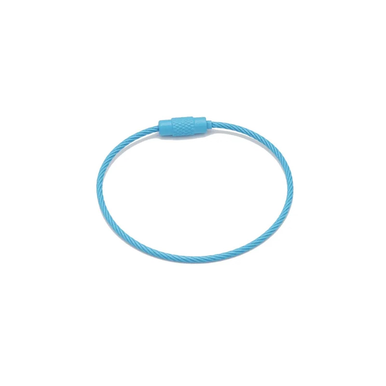 Llaveros de alambre metálico, Llavero de alambre de acero inoxidable, bucles de Cable, 100 Uds., anillo de dispositivo de bloqueo de tornillo, Multicolor
