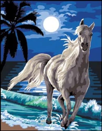 Canevas Antique Galop sous la Lune Mimo Verdé tapisserie à broder loisir créatif 50x6
