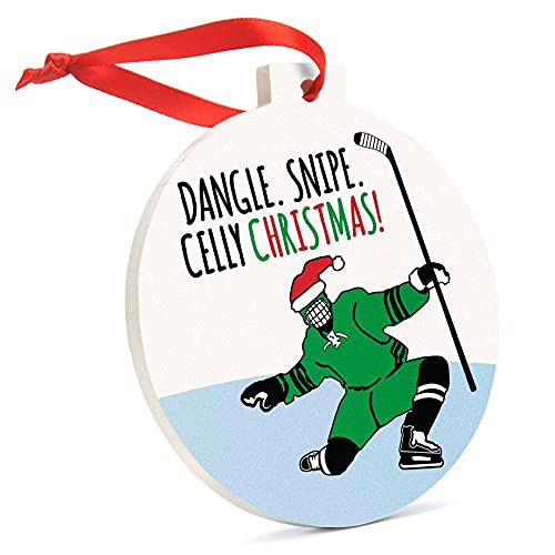 ChalkTalkSPORTS Hockey Christmas Ornament - Dangle Snipe Celly