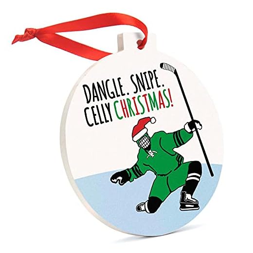 ChalkTalkSPORTS Hockey Christmas Ornament - Dangle Snipe Celly