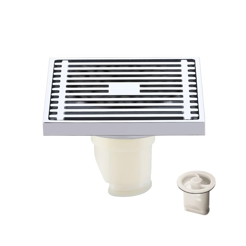 Chromowany odpływ podłogowy łazienkowy 100 x 100 mm kwadratowy bezwonny odpływ z osłoną prysznicową mosiężny syfon do użytku wewnątrz i na zewnątrz akcesoria łazienkowe skuteczne rozwiązanie drenażowe