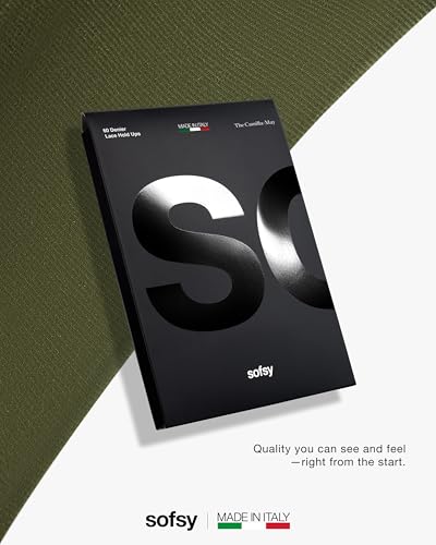 Image of sofsy 100% OEKO-TEX Certified - Italian Women's Opaque Thigh High Stockings | Ultra Soft Dual Silicone Lace Top Stay Ups