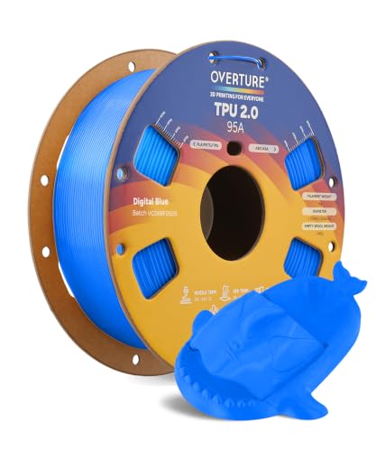 Image of OVERTURE Upgrade TPU 2.0 High-Speed Filament 1.75mm, 1kg Digital Blue