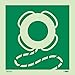 NMC National Marker Corp. IMO203P IMO, Symbol, Life Buoy with Line, 6 Inch X 6 Inch, Glow Vinyl Laminated