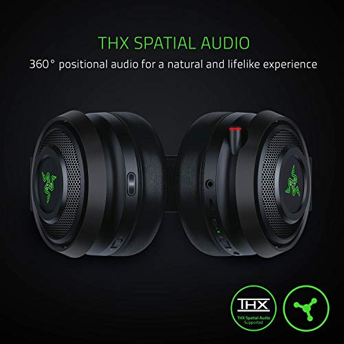 Razer Nari Ultimate Wireless 7.1 Surround Sound Gaming Headset: THX Audio & Haptic Feedback - Auto-Adjust Headband - Chroma RGB - Retractable Mic - For PC, PS4, PS5 - Black by Razer - Image 4