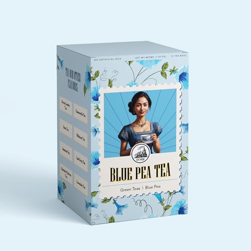 Image of Dorje Teas Blue Pea Mint Darjeeling Green Tea | 15 Pyramid Teabags (Pack of 1) | Selim Hill Estate | Earthy Mint with Blue Pea Flower | Promotes Relaxation & Glowing Skin | Organic Whole Leaf Blend | 15 Cups