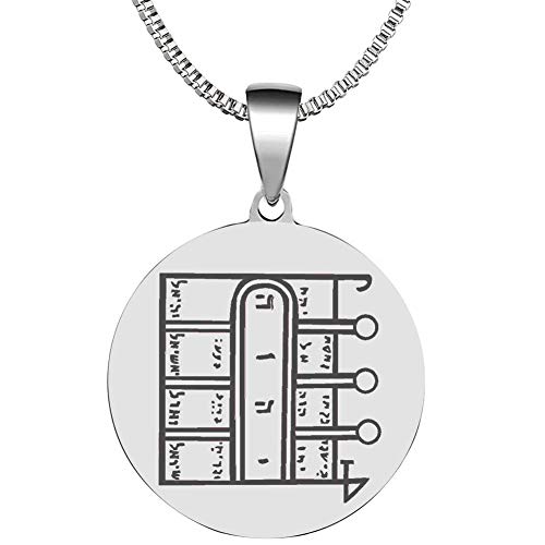 Detailed Engraved First Pentacle of Moon Opportunity Stainless Steel Polished Talisman Pendant Necklace