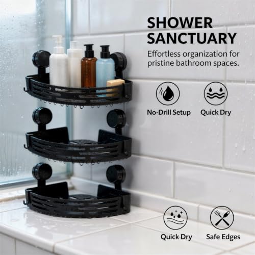 3-Pcs-Black-Triangle-Suction-Cup-Shower-Caddy-No-Drill-Corner-Storage-Shelves-with-Hooks-Long-Lasting-Plastic-Bathroom-Organizer-for-Shampoo-Soap-Spices-1161-x-866-x-209-in