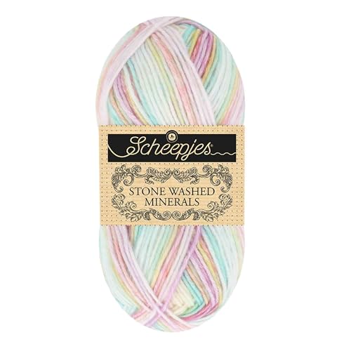 Hilo Scheepjes Stone Washed Minerals 914 Beryl Blase para tejer prendas jaspeadas 2