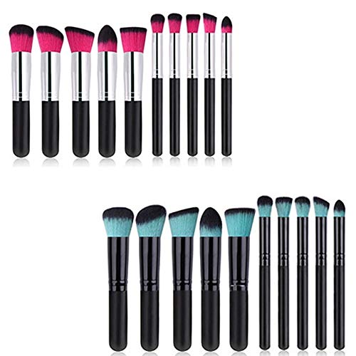 10Pcs Portable Fashion Multifunctional Soft Makeup Brush Set 3cm/1.2inch Wood Tool image 5