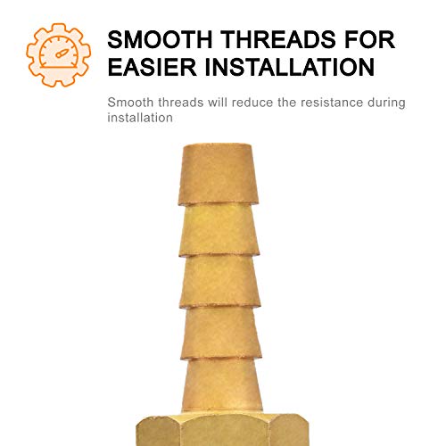 Hose Fitting, Sungator Brass Hose Barb Fitting, Adapter, 1/4" Barb X 1/4" Npt Male Pipe (4-Pack) #TOP2