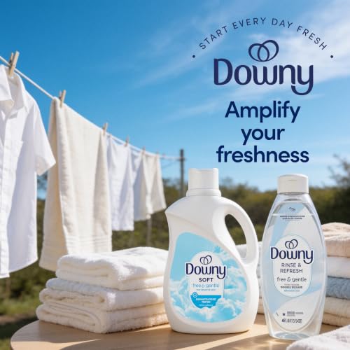 Downy Free & Gentle Liquid Fabric Softener, 44 fl oz, 60 Loads, Hypoallergenic, Sensitive Skin Friendly Fabric Conditioner Liquid - image 9