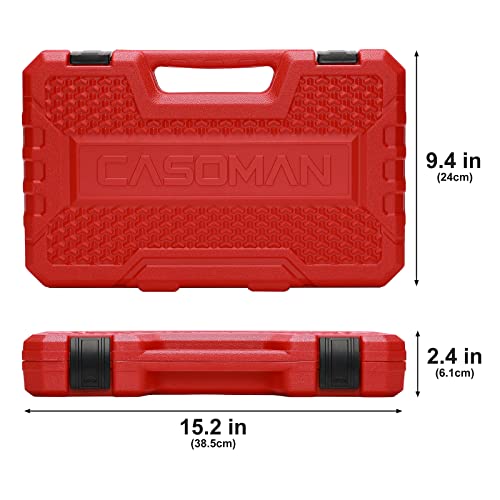 CASOMAN 3/8" Drive Impact Socket Set, 49 Piece Standard SAE and Metric Sizes (5/16-Inch to 3/4-Inch and 8-22 mm), 6 Point, Cr-V Steel Socket Set - image 7
