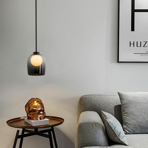 Petite suspension réglable en verre pour éclairer un petit bar - 5