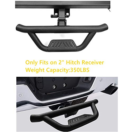 Onine Texture Black Universal Hitch Step With Hitch Lock And Stabilizer Fit 2” Receiver Trailer Truck Towing Hitch Step Bar Rear Bumper Guard #TOP5