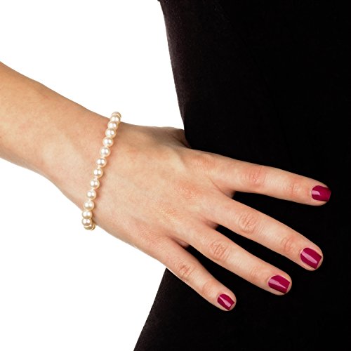 Sterling Silver Aa Quality 5.5-6.0Mm White Cultured Freshwater Pearl Strand Bracelet, 8" #TOP1