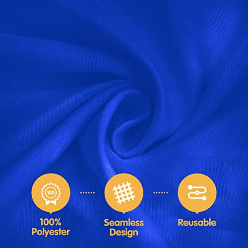 Image of BRILLMAX 10 Pack Royal Blue Tablecloths 60x102 Inch for 6ft Rectangle Table | 150 GSM Polyester Fabric, 15 inch Standard Drop, Water, Stain & Wrinkle Resistant Cloth Cover for Wedding Reception Banquet Party