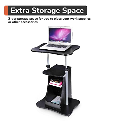 image for Yescom Mobile Laptop Cart Podium Adjustable Height Laptop Stand Portab