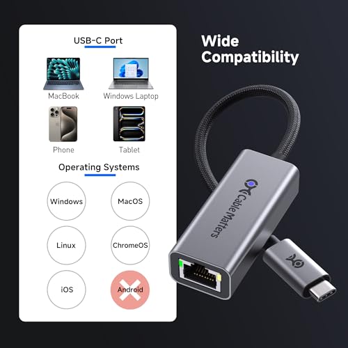 Image of Cable Matters USB C to 5Gb Ethernet Adapter, 5 Gigabit Ethernet to USB C | 5000Mbps Ethernet to USB C, Compatible with USB4, Thunderbolt 5 /4, MacBook, Laptops, and USB-C Devices